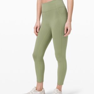 Lululemon Wunder train 25 inch Willow Green